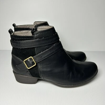 Botines Rockport para mujer con correa Carly con cremallera lateral de cuero talla 7 negros. Foto 1 de 4