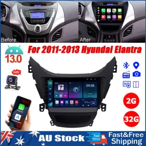 CARPLAY FOR 2011-2013 HYUNDAI ELANTRA ANDROID 13 CAR RADIO STEREO GPS HEAD UNIT - Picture 1 of 23