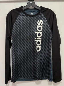 Adidas Base Layer Activewear Gray & Black Long Sleeve Top Kids Size Large (NWOT) - Picture 1 of 2