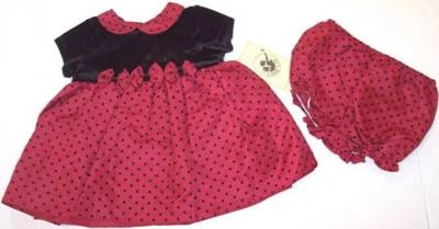 Nuevo con etiquetas Conjunto de Vestido Good Lad Rojo y Negro Lunares Vacaciones Ocasiones Especiales, 6-9M, $42 Foto 1 de 4