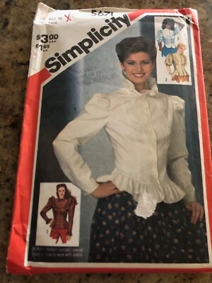 🦋SIMPLICITY #5671 - LADIES (4 STYLE) VICTORIAN FITTED BLOUSE PATTERN 6 or 10 FF - Image 1 of 2