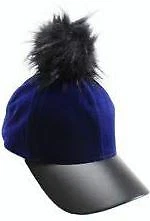 David & Young COBALT/BLACK女式人造毛皮绒球天鹅绒棒球帽 — 第 1/1 张图片