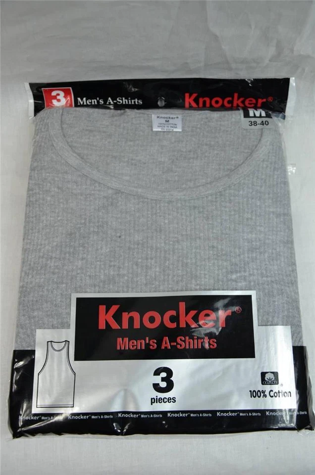 3 NUEVO KNOCKER HOMBRE A-SHIRT ROPA INTERIOR NEGRO/GRIS S - 2XL 3PC Foto 1 de 1
