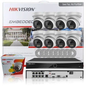 Hikvision 4K 8CH 8MP ColorVu Smart &IR IP Camera System Two Way Audio AI NVR Lot - Picture 1 of 24