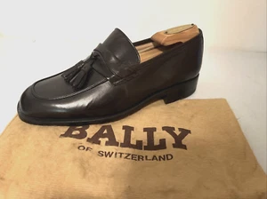 Bally Sarnico  ROYAL BROWN Leather Loafers Kiltie Tassel Oxford 7 EEE Shoe ~ NEW - Picture 1 of 9