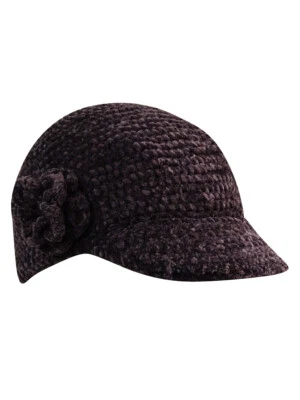 August Accesorios Encantadora Chenilla Tejido Grueso Modboy Newsboy Gorra Marrón #6760 Foto 1 de 3