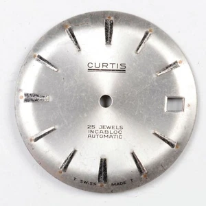 CURTIS Automatic 25 Jewels Quadrante Orologio Vintage 29,3 mm Watch Dial - Foto 1 di 2