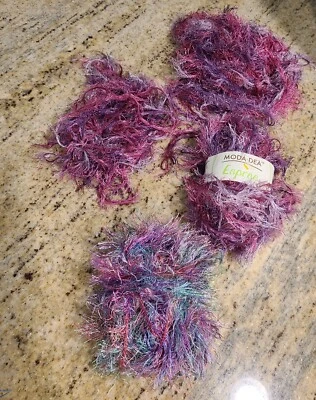 Moda Dea Espree Eyelash Yarn Polyester 2379 "PURPLES Dye Lot - Image 1 of 4