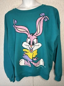 Vintage 90s Babs Bunny Looney Tiny Toons Crew Neck Sweatshirt XL - Picture 1 of 15