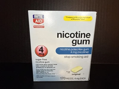 Goma de nicotina Rite Aid sabor original sin azúcar 4 mg 170 piezas Precintado Exp 2/2026 Foto 1 de 4