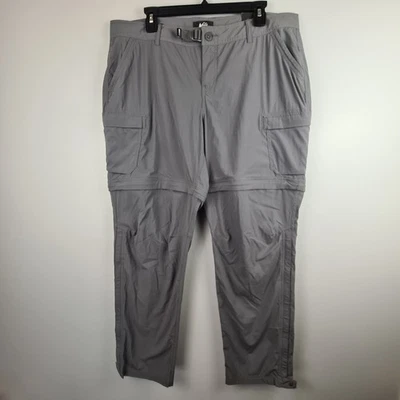 Pantalones convertibles REI Co-Op Sahara para mujer 16 gris pequeño relajado con cinturón senderismo Foto 1 de 4