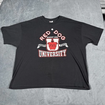 Vintage Red Dog University Shirt Mens 3XL Black Hanes Bulldog Graphic 90s USA - Image 1 of 4
