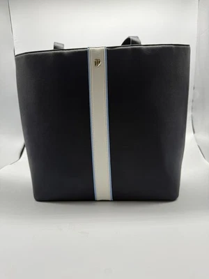 TOMMY HILFIGER Large Zip Nylon Signature Stripe Tote Bag Purse blue New - Image 1 of 4