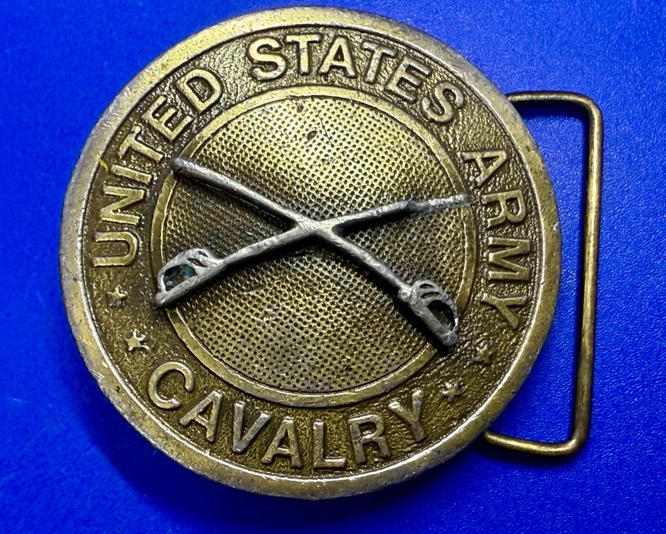 Sables cruzados de caballería del ejército de los Estados Unidos de colección Indiana RNR MC hebilla de cinturón Foto 1 de 4