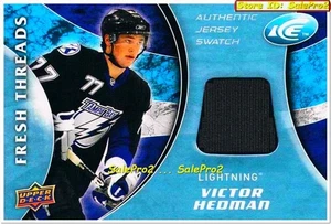 UD ICE 2009 VICTOR HEDMAN NHL TAMPA BAY LIGHTNING THREADS ROOKIE GAME TRIKOT - Bild 1 von 2