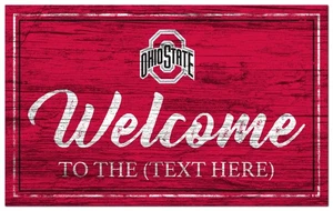Ohio State Buckeyes Sign Personalized Welcome Sign Team Color 19x11 - Picture 1 of 1