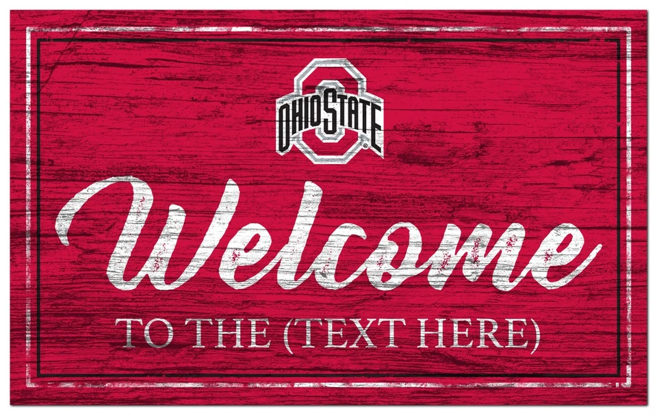 Ohio State Buckeyes Sign Personalized Welcome Sign Team Color 19x11 - Image 1 of 1