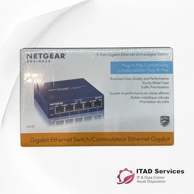 BRAND NEW AND SEALED - NETGEAR GS105NA ProSafe 5-Port Gigabit Desktop Switch - Image 1 of 3