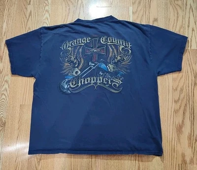 Camisa De Colección Y2K Orange County Choppers Para Hombres 2XL Azul Motociclista OCC Dados Desteñidos  Foto 1 de 4