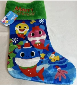 Baby Hai Weihnachtsstrumpf 19 Zoll bestickt Steppfutter Nickelodeon - Bild 1 von 4