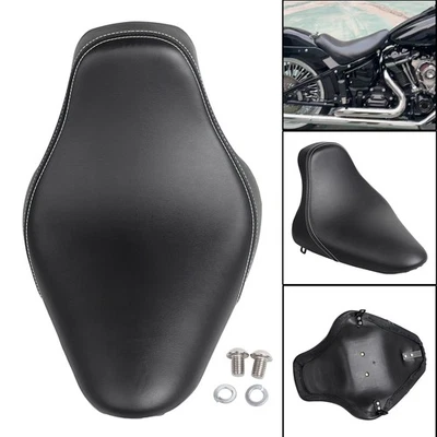 White Stitching Driver Solo Seat For Harley Fat Boy Heritage Softail Night Train - Image 1 of 4