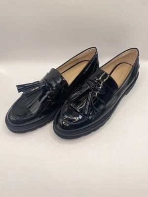 Mocasín Stuart Weitzman Mujer Mila Charol Negro Borla Talla 11 B Foto 1 de 4