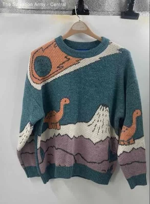 Aelfric Eden Mens Multicolor Animal Print Long Sleeve Pullover Sweater Sz Small - Image 1 of 4