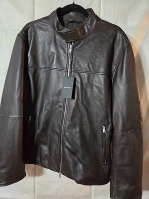Chaqueta Bomber Massimo Dutti Cuero Nappa Para Hombre Talla XL Marrón Oscuro NUEVA SIN ETIQUETAS Foto 1 de 4