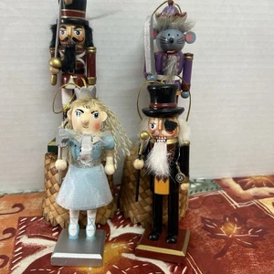 Nut Cracker balletto 4 ornamenti in legno con leva soldatino Clara Mouse soldatino 5" - Foto 1 di 15