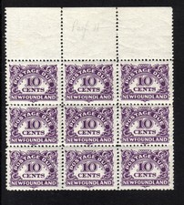 Newfoundland 1939 10c With 'Postage Lue' Variety Sg D6ac Mnh.