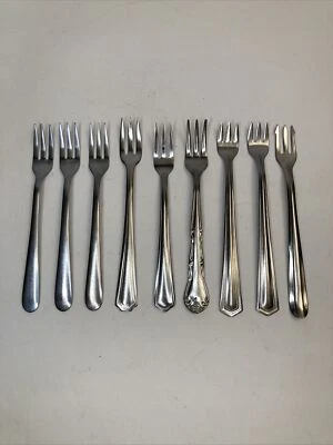 (9) Mismatched Stainless Cocktail Forks (A3) - Image 1 of 4