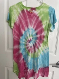 Girls Rays Sun Kids Tie Dye Short Sleeve Tee Size 13/14 Cover Up - Picture 1 of 6
