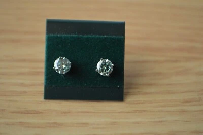 Серьги из чистого серебра с голубым муассанитом параиба 0,85 карата платина ~ изящные 4 мм - Изображение 1 из 4