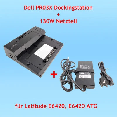 Dell PR03X Dockingstation + 130W Netzteil für Latitude E6420, E6420 ATG - Bild 1 von 4