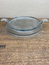 Vintage Fire King Sapphire Blue Philbe Hot Plate Trivet W/ Handles Oven Glass