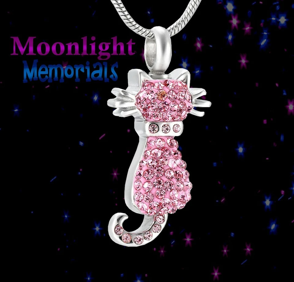 Nuevo Collar Conmemorativo Cenizas Colgante Urna Mascota Urna Gato Cristal Gatito Foto 1 de 1