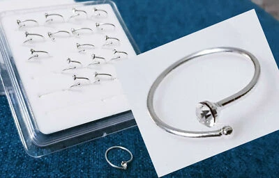 925 Echt Silber Nasenpiercing Nasenstecker Nasenring Stecker Piercing Gold Ring  - Bild 1 von 4