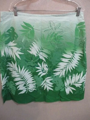 Saia Liz Claiborne Crazy Horse tamanho 16 estampa Aloha ~ Lantejoulas - Imagem 1 de 4