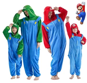 Super Marios Bros Luigi Adults Childrens Men Women Pyjamas Onesie00 Cute Cartoon - Picture 1 of 12