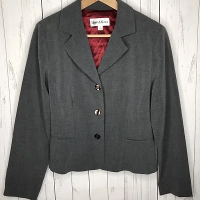 Blazer Danny & Nicole para mujer talla 8 gris manga larga chaqueta ropa de trabajo profesional Foto 1 de 4