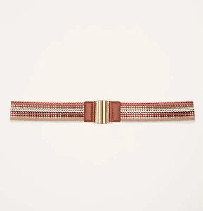 Ann Taylor LOFT Coral Textured Stretch Belt Size Small/Medium Candy Coral Color - Picture 1 of 2