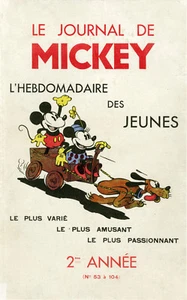 "LE JOURNAL DE MICKEY 2ème Année" Couverture originale entoilée 1935 Walt DISNEY - Picture 1 of 1