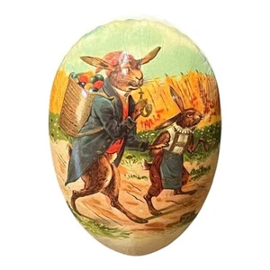 Nestler Made in Germany Vintage Easter Egg Container Bunny Rabbit Paper Mache - Picture 1 of 8