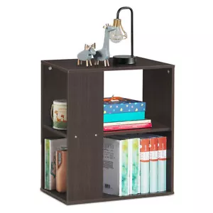 2-Tier Side Sofa End Table Bedside Nightstand Table Brown Home - Picture 1 of 10