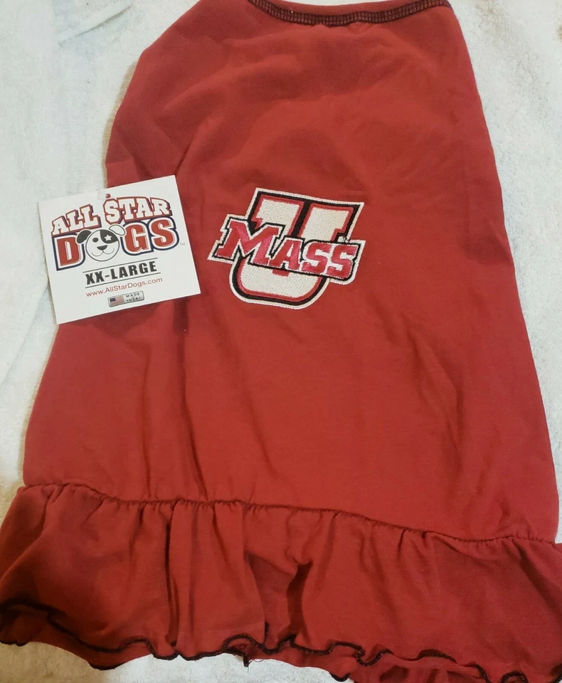 All Star Dogs COLLEGIATE UMASS RED  XXL DOG -58-80lbs  VEST/DRESS NWT - Image 1 of 3