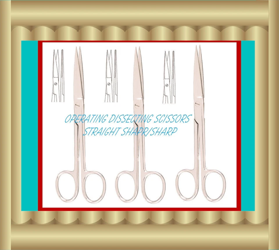 8 OPERATING DISSECTING DRESSING MEDICAL SCISSORS 5.5" STRAIGHT S/S  Stainless  - Image 1 of 1