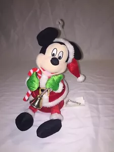 Campana vintage de 10"" de Disney Mickey Mouse de peluche animal de peluche para Santa Claus - Imagen 1 de 6