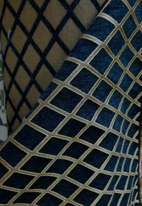 Chenille fabric, Black /Gold, Diamond Upholstery sofa Fabric By The Yard - Picture 1 of 9