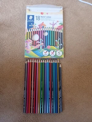 Set Of 18 Staedtler Norris Colour Pencils Used In Box - Image 1 of 2