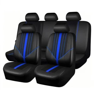 Car Seat Covers PU Leather 5 Seats Full Set 2 Front Rear Protector for Honda - Picture 1 of 28